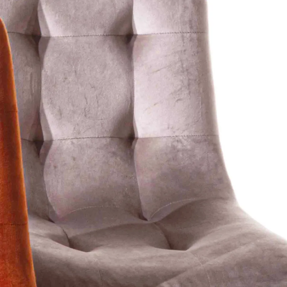 Fleckenresistenter, samtgepolsterter Esszimmerstuhl, 4 Stück - Kylie Viadurini