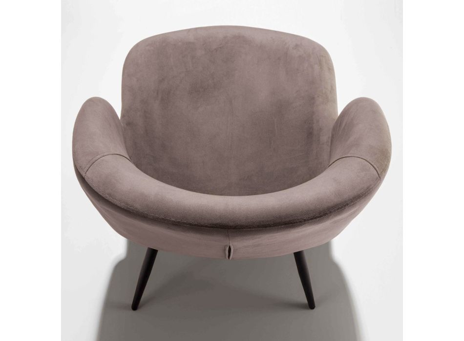 Stuhl aus Samt mit Sockel aus schwarz lackiertem Metall, 2 Stück - Havanna Viadurini