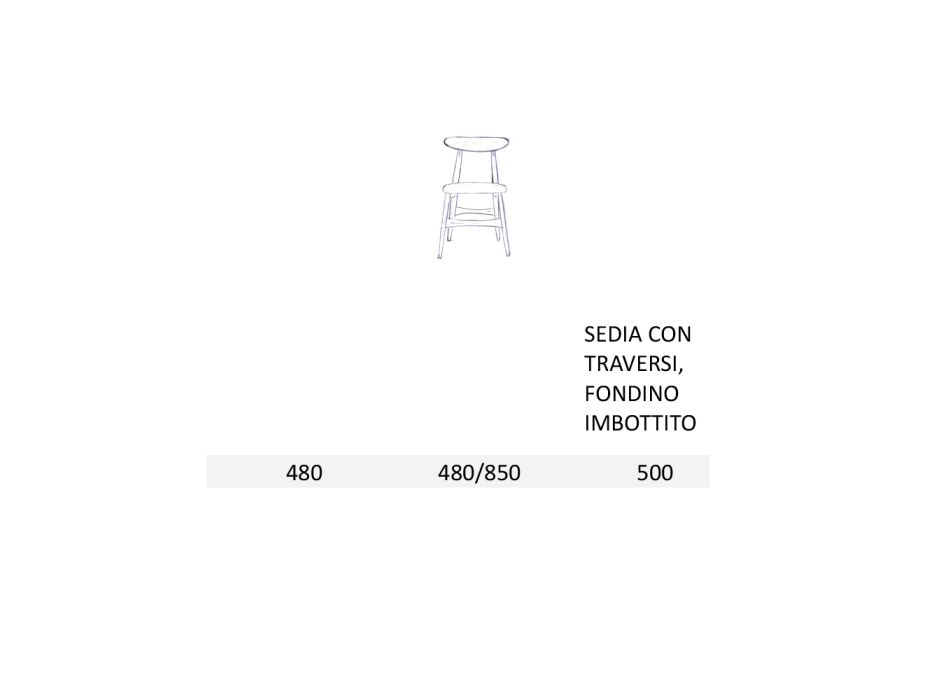 Gepolsterter Esszimmerstuhl aus Massivholz Made in Italy - Salicornia Viadurini