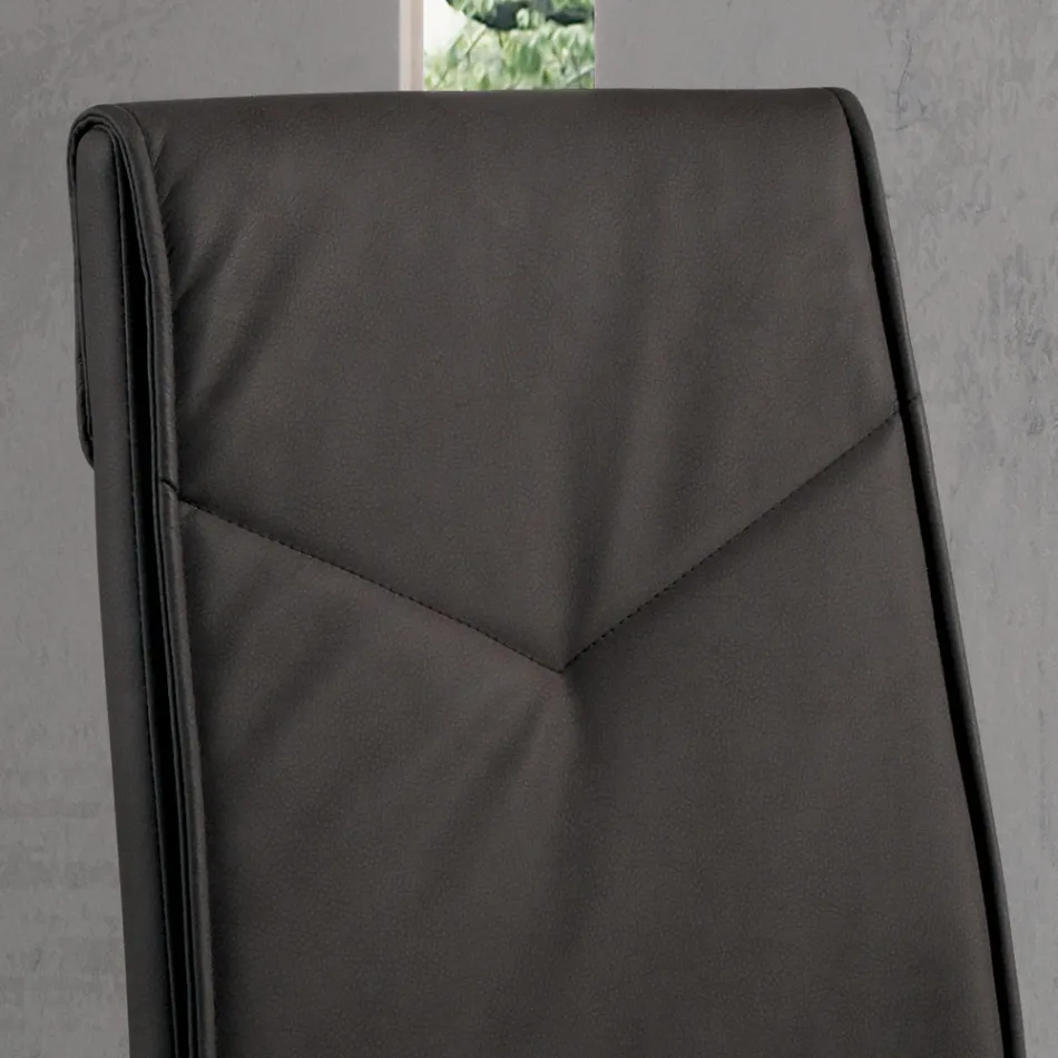 2-teiliger gepolsterter Esszimmerstuhl aus gehämmertem Kunstleder - Robocop Viadurini