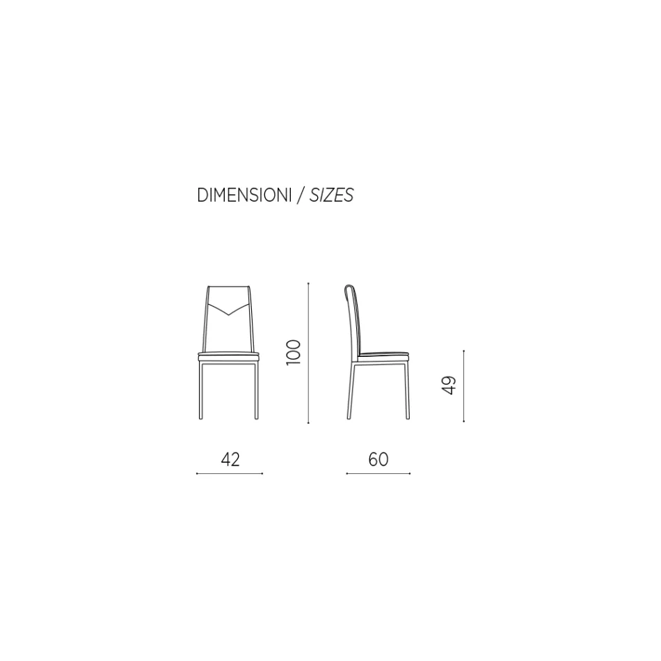 2-teiliger gepolsterter Esszimmerstuhl aus gehämmertem Kunstleder - Robocop Viadurini
