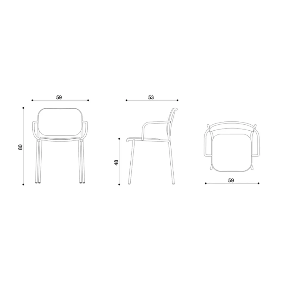 Esszimmerstuhl aus Stoff und Metall Made in Italy 2 Stück - Sangria Viadurini