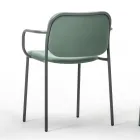 Esszimmerstuhl aus Stoff und Metall Made in Italy 2 Stück - Sangria Viadurini