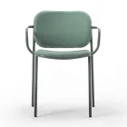 Esszimmerstuhl aus Stoff und Metall Made in Italy 2 Stück - Sangria Viadurini