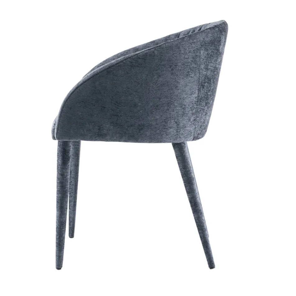 Esszimmerstuhl mit Stoffbezug, hergestellt in Italien, 4 Stück – Tagata Viadurini