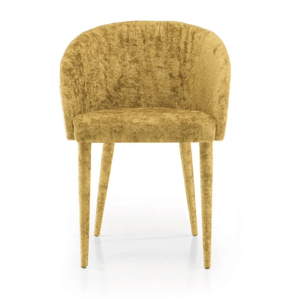 Esszimmerstuhl mit Stoffbezug, hergestellt in Italien, 4 Stück – Tagata Viadurini