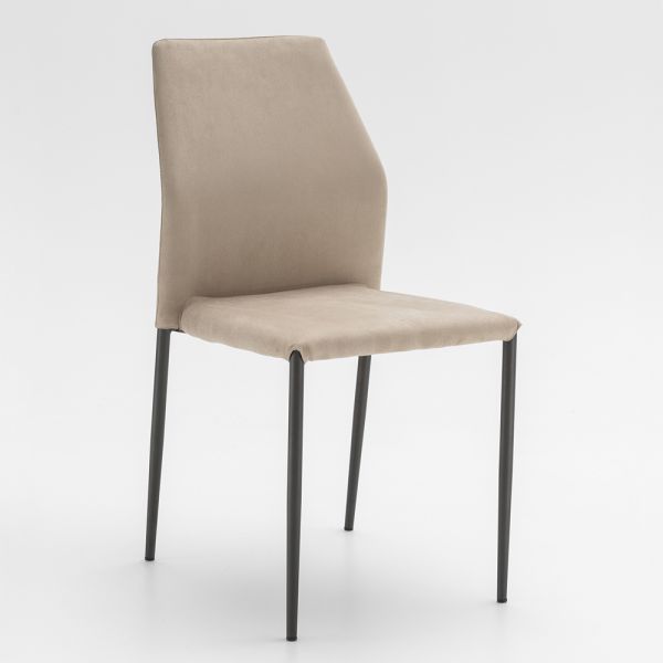 Esszimmerstuhl sitzen in mikrofaser made in italy, 2 stück - camelia