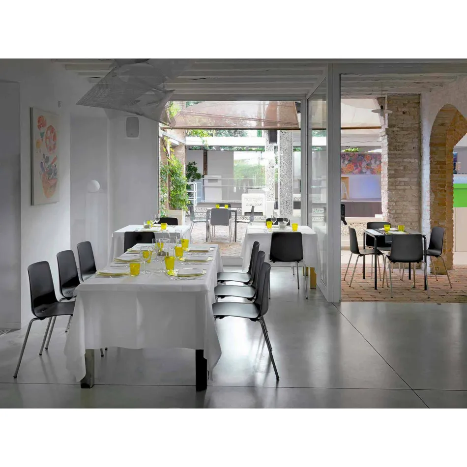 Made in Italy Esszimmerstuhl aus Metall und Polypropylen, 4-teilig - Carlita Viadurini