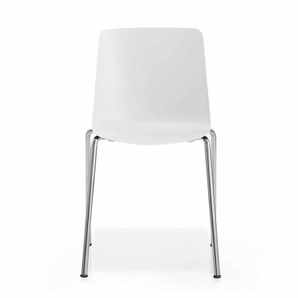 Made in italy esszimmerstuhl aus metall und polypropylen, 4-teilig - carlita