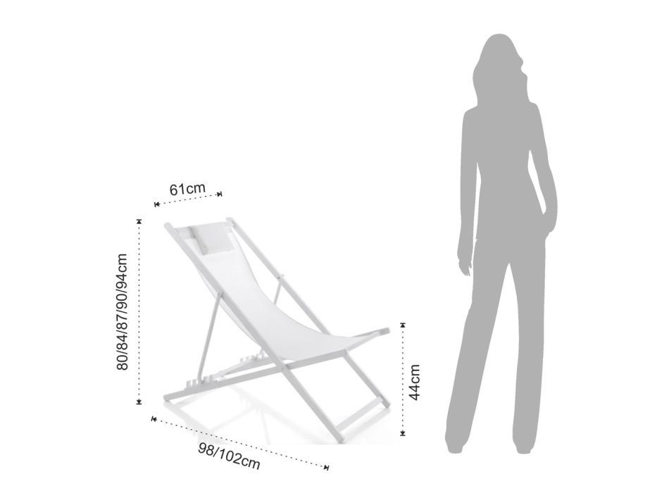 Outdoor-Liegestuhl aus Aluminium und Textilene – Fermio Viadurini