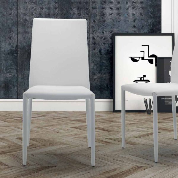 Stapelbarer wohnzimmerstuhl, gepolstert und mit ecoleather bezogen - monamour