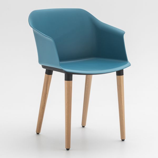 Wohnzimmerstuhl aus holz und polypropylen made in italy, 4 stück - marbella