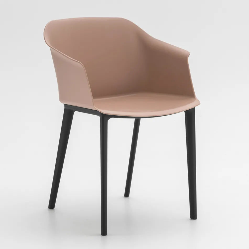 Wohnzimmerstuhl aus farbigem Polypropylen Made in Italy, 4 Stück - Marbella Viadurini