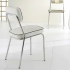 Stuhl im Stil der 50er Jahre aus Kunstleder mit Graffiti und weißer Unica-Bordüre Viadurini