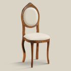 Stuhl im klassischen Stil aus gepolstertem Nussbaumholz Made in Italy - Elegant Viadurini
