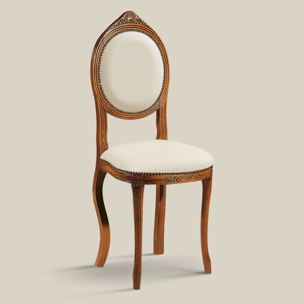 Stuhl im klassischen stil aus gepolstertem nussbaumholz made in italy - elegant
