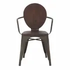 Stuhl im Industriestil mit modernem Design aus Eisen und Holz, 2-teilig - Delia Viadurini