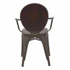 Stuhl im Industriestil mit modernem Design aus Eisen und Holz, 2-teilig - Delia Viadurini