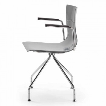 Bürostuhl mit Armlehnen aus Stahl und farbigem recyceltem Sitzdesign - Verenza