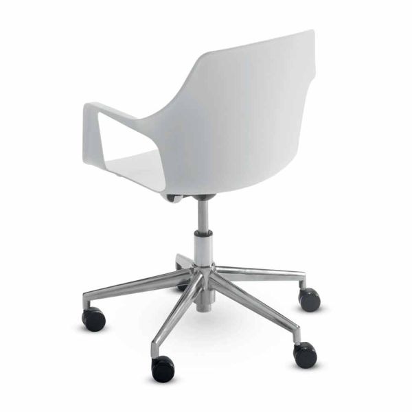 Bürostuhl aus aluminium und polypropylen hergestellt in italien, 2 stück - charis