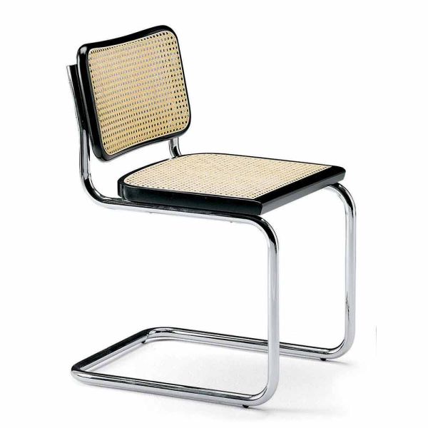 Bürostuhl aus stroh mit struktur aus stahl und holz made in italy - baviera
