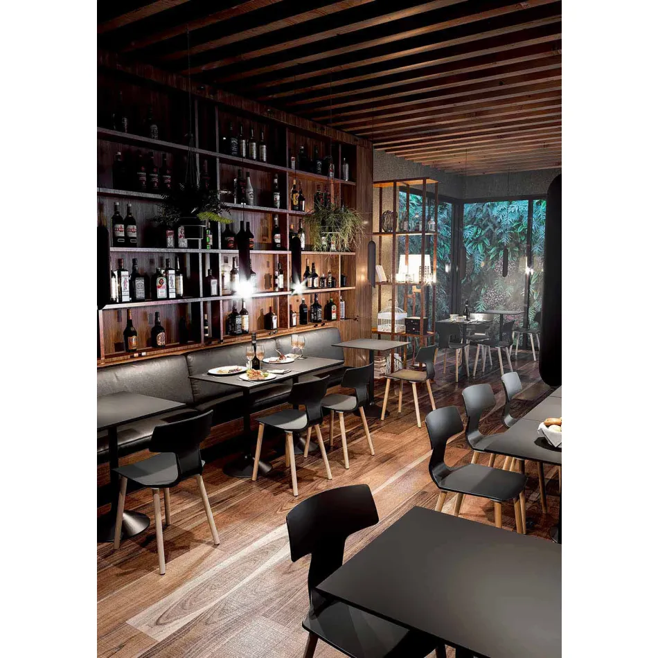 Made in Italy Esszimmerstühle aus Holz und Polypropylen, 2 Stück - Klee Viadurini