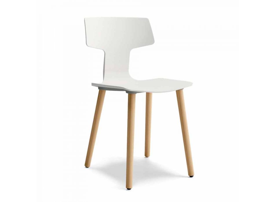 Made in Italy Esszimmerstühle aus Holz und Polypropylen, 2 Stück - Klee Viadurini