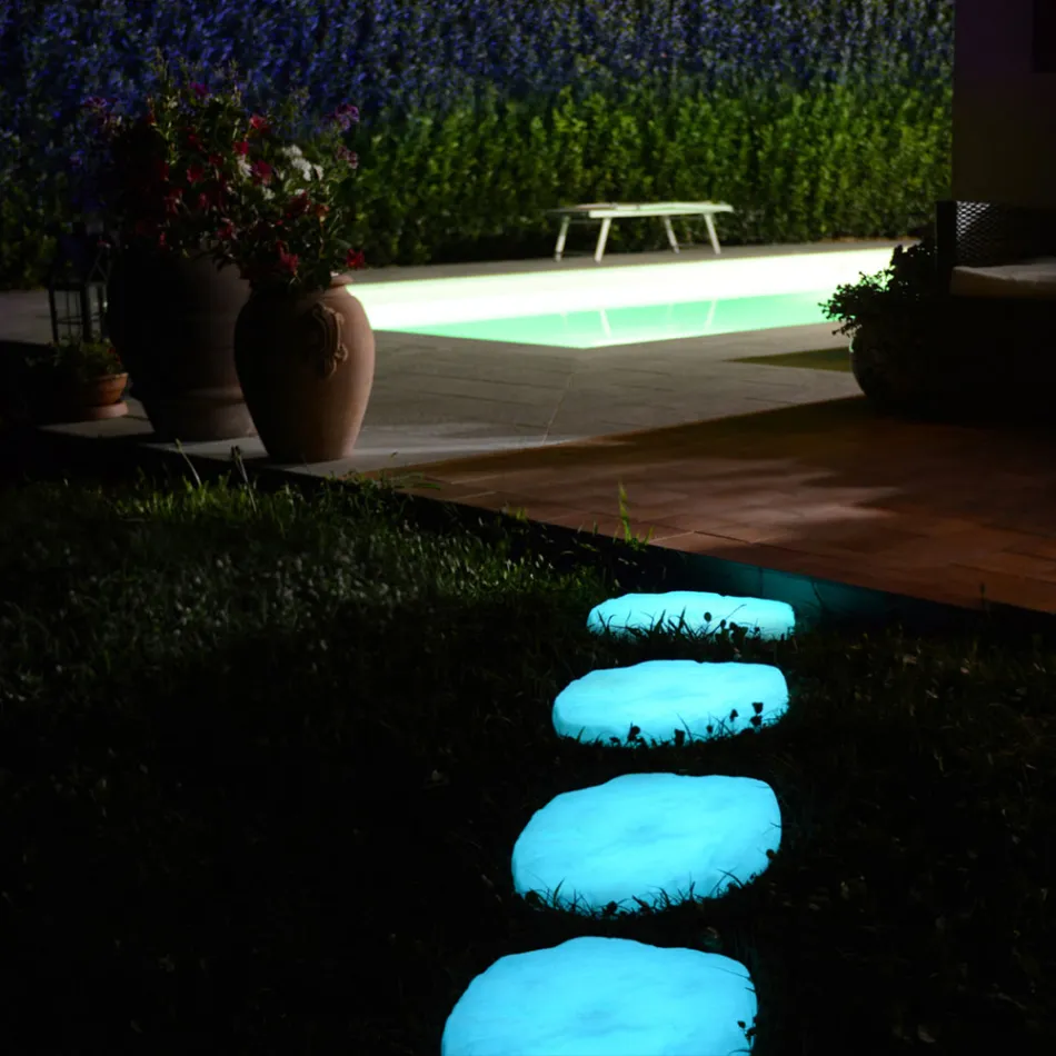Garten-Stehlampe in Form von Stone Fluo Made in Italy 4 Stück - Stone Viadurini