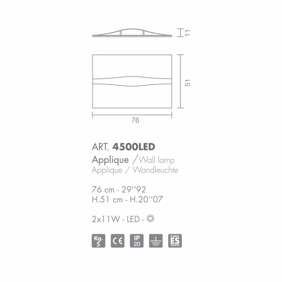 Selene Art &amp; Light Applikation mit handgefertigten Strukturpaneelen Viadurini