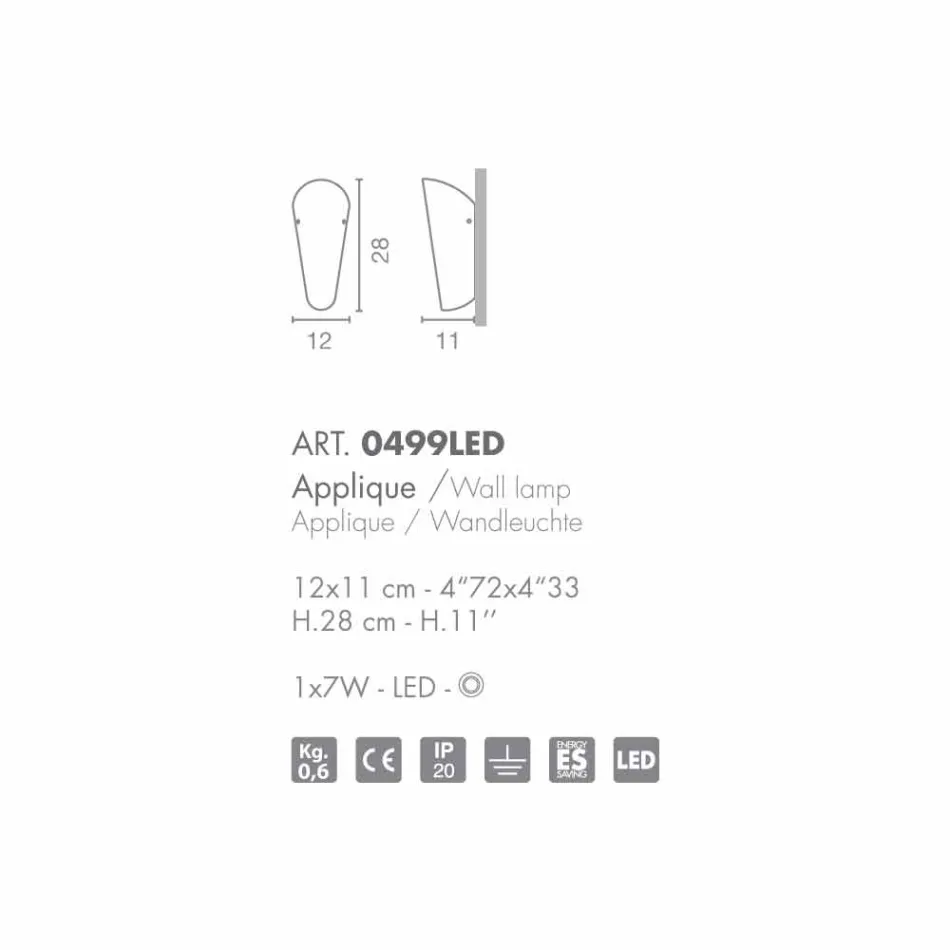 Selene Bloom handgemachte Glaswandleuchte in Italien 12x11 H28cm Viadurini