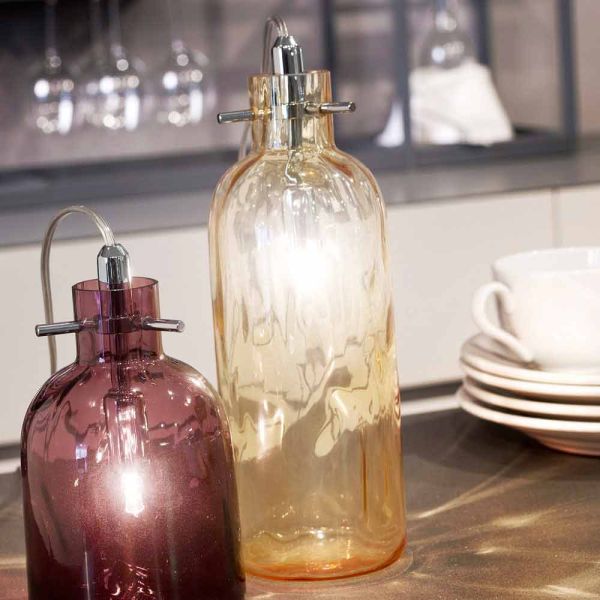 Selene bossa nova tischlampe Ø10h26cm geblasenes glas, bernsteinfarben