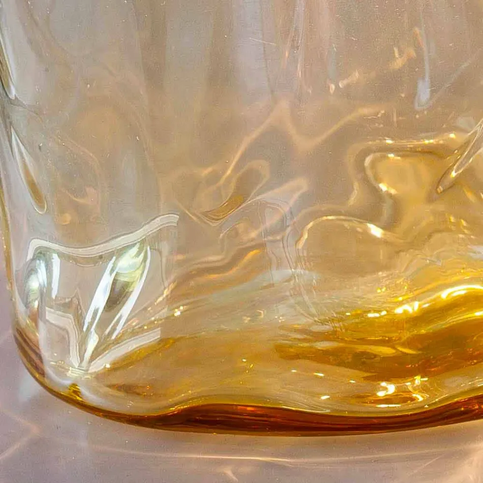 Selene Bossa Nova Tischlampe Ø15 H 21 cm aus geblasenem Braunglas Viadurini