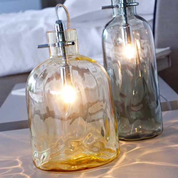 Selene bossa nova tischlampe Ø15h21cm geblasenes glas, bernsteinfarben