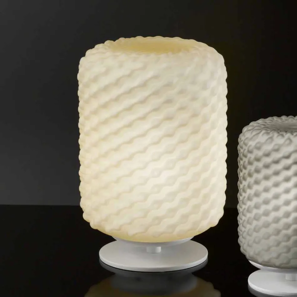 Selene Domino Tischlampe Ø21 H30cm, mundgeblasenes Glas made in Italy Viadurini