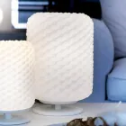 Selene Domino Tischlampe Ø21 H30cm, mundgeblasenes Glas made in Italy Viadurini