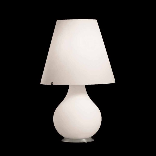 Selene forever tischlampe aus weißem geblasenem glas Ø34 h 55cm