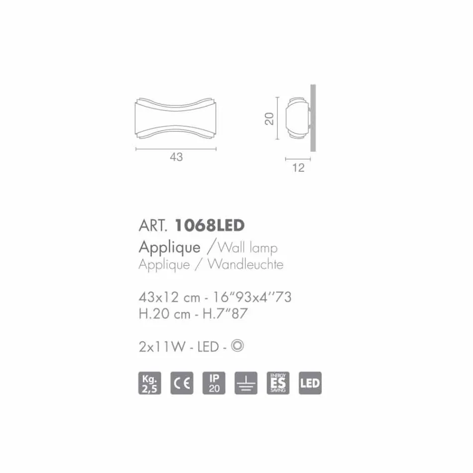 Selene Ionica handgefertigte Stahl und Glasapplikation 43x12 H 20cm Viadurini