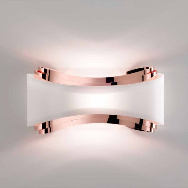 Selene ionica handgemachter wandleuchter aus stahl und glas 43x12h20cm