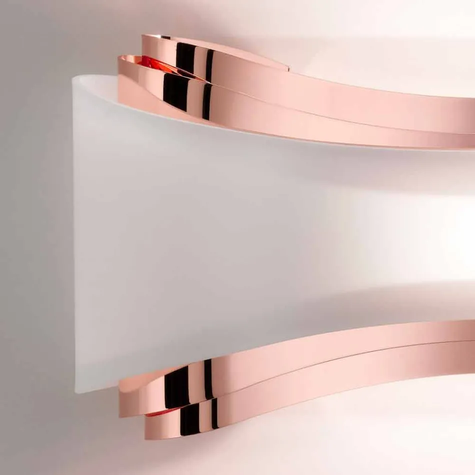 Selene Ionica handgefertigte Stahl und Glasapplikation 43x12 H 20cm Viadurini