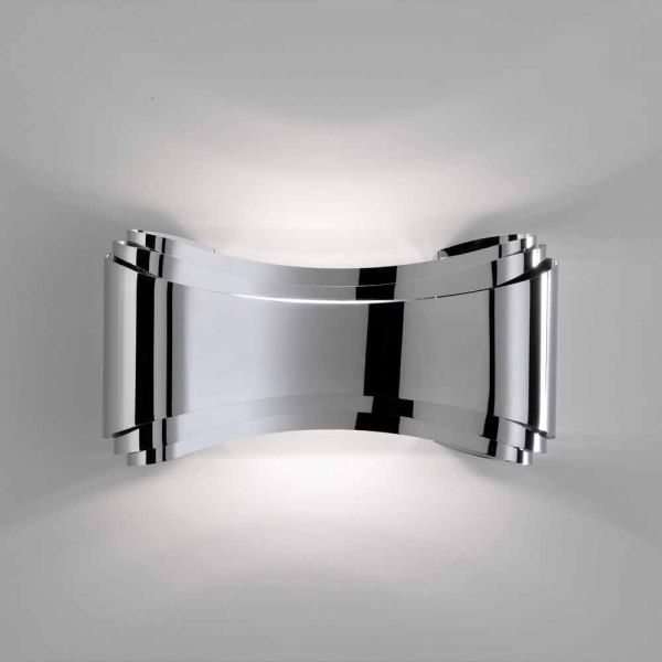 Selene ionica wandleucht aus glas und stahl, 30x10h16cm, made in italy