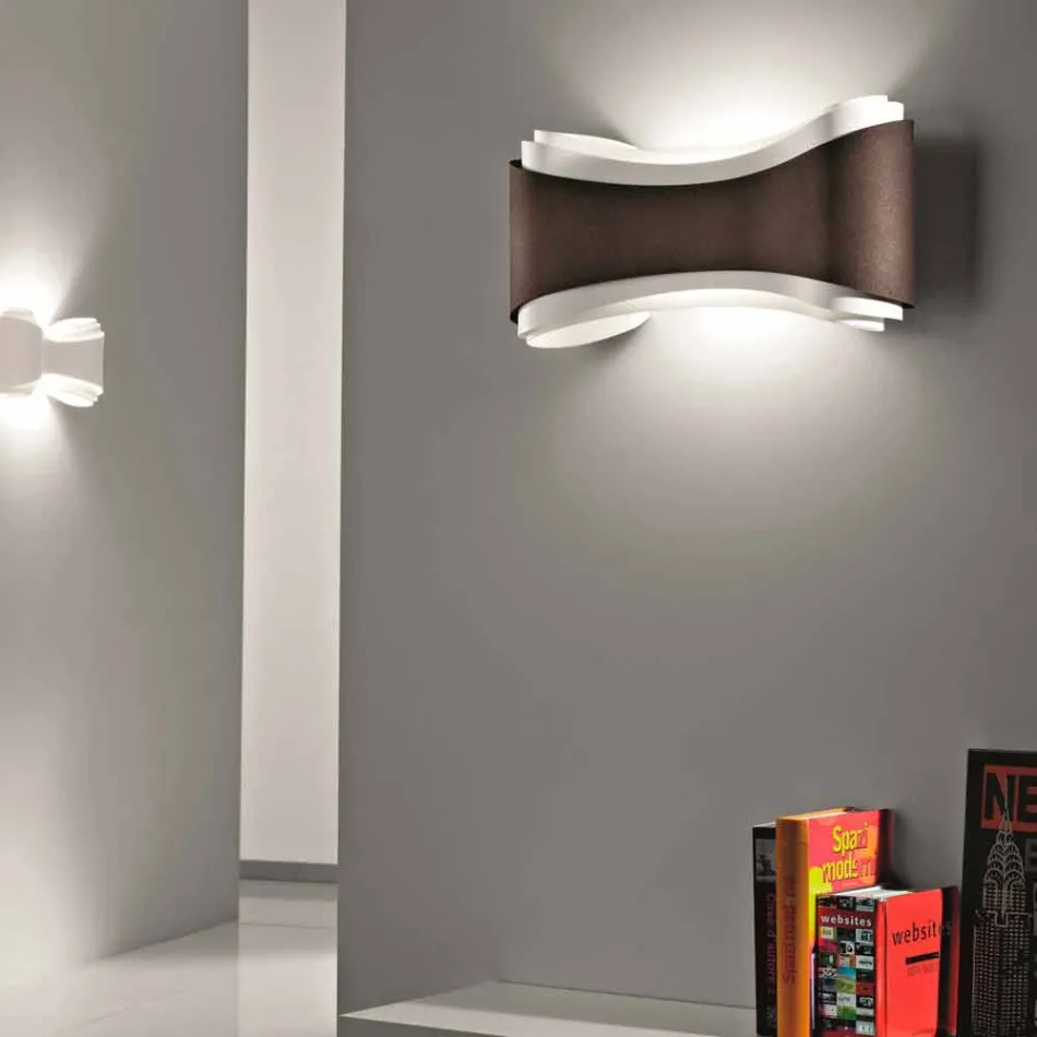 Selene Ionica Wandleuchte aus Italien, 40x12H20cm, Stahl und Glas Viadurini