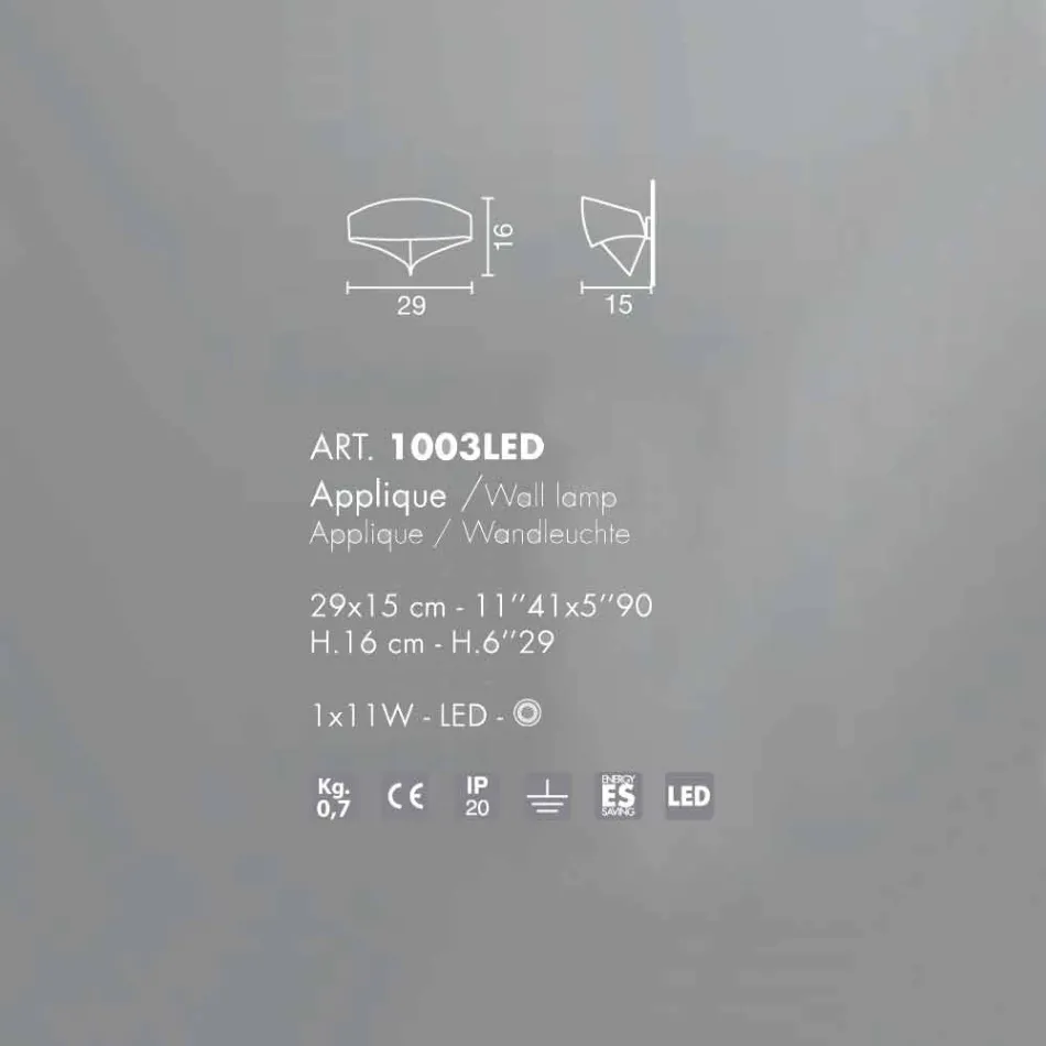 Selene Scudo Applikation aus lackiertem Stahl mit einem modernen Design Viadurini