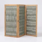 Trennwand für den Außenbereich aus Teakholz, Aluminium und Seilgeflecht - Vision Viadurini