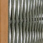 Trennwand für den Außenbereich aus Teakholz, Aluminium und Seilgeflecht - Vision Viadurini