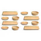 Service 12 Rechteckige und runde Farbtafeln Modernes Design in Steinzeug - Simba Viadurini