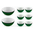 Service 6 Eisschalen und 2 Schalen aus farbigem Porzellan - Rurolo Viadurini