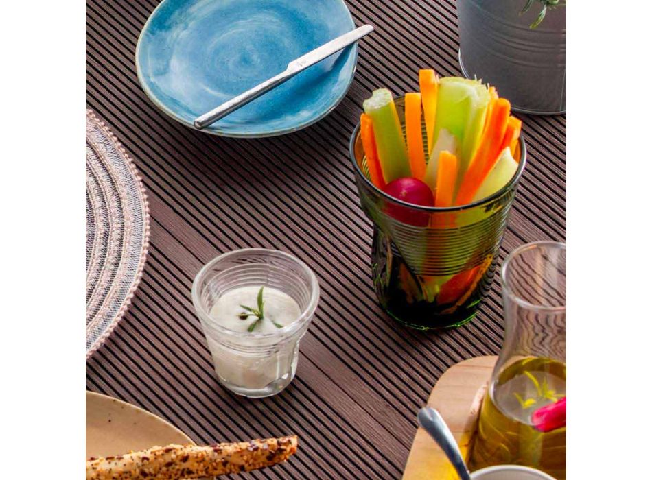 Farbiges Glas Wassergläser Set 6 Stück Besonderes Design - Sarabi Viadurini