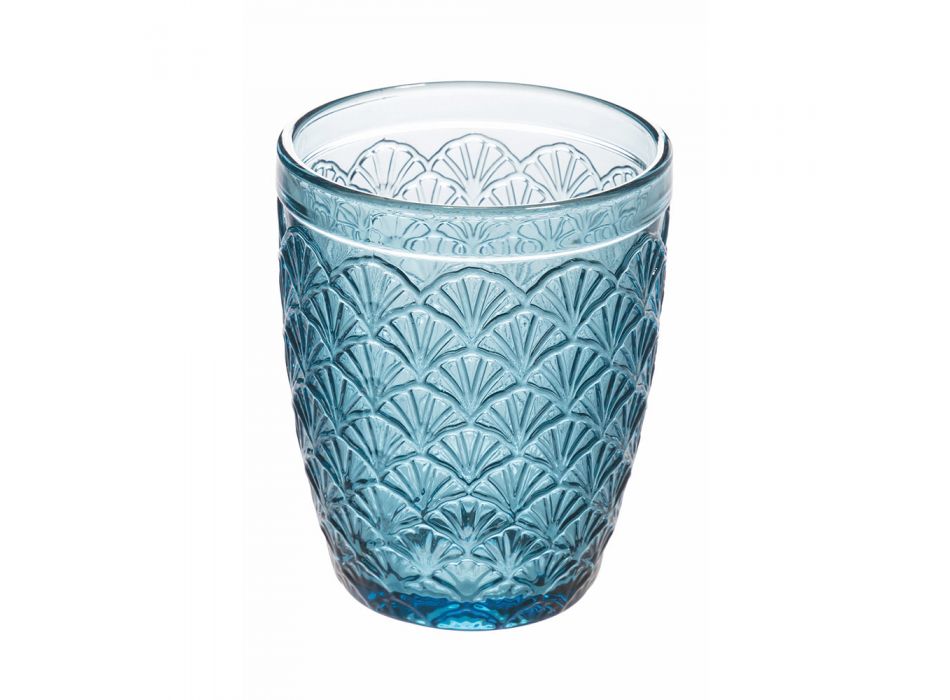Dekoriertes Farbglas Wasserglas Service 12-teilig - Stilotto