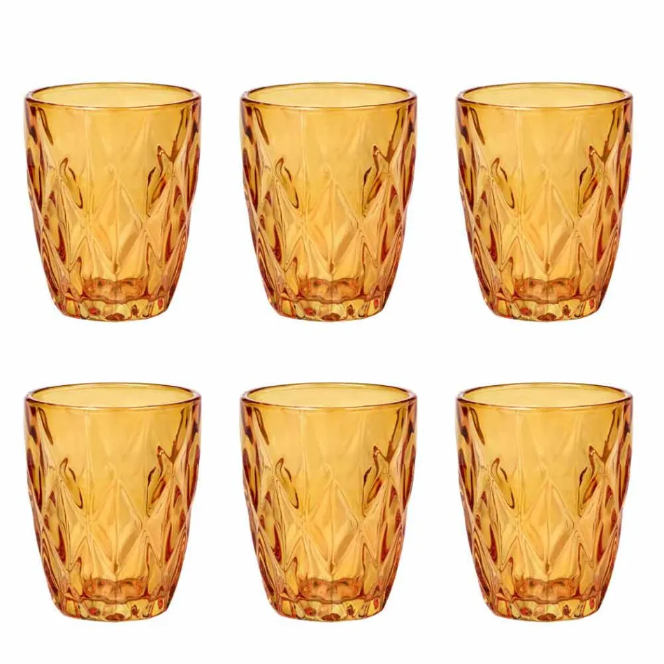 Farbiges Glas Wassergläser Set 6 Stück Modernes Design - Timon Viadurini