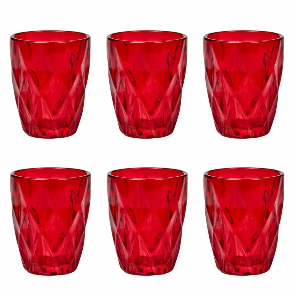 Farbiges Glas Wassergläser Set 6 Stück Modernes Design - Timon Viadurini